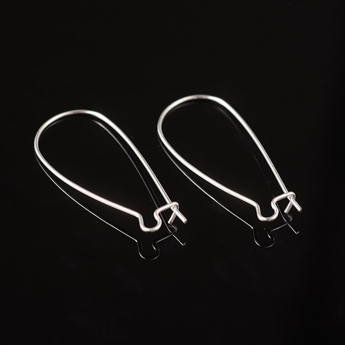 33mm Kidney Ear Wires (10) - Silver