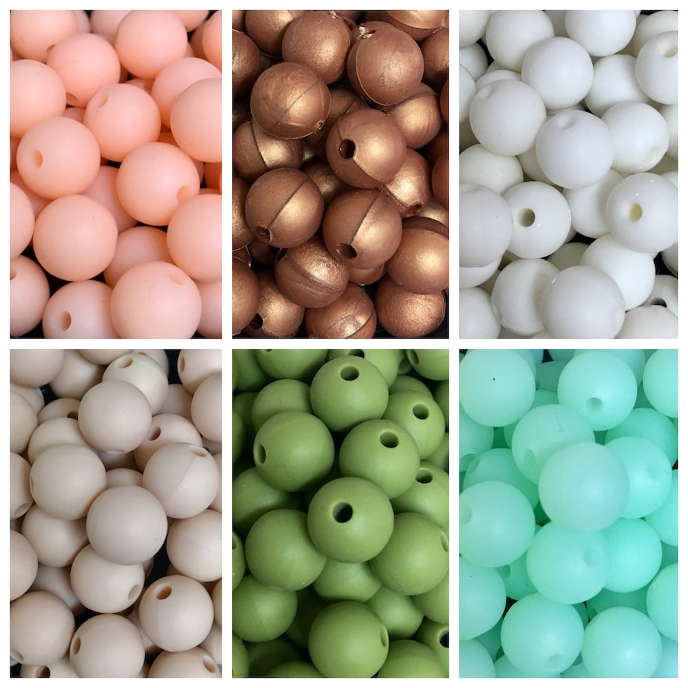 10mm Mixed Silicone Beads (100)