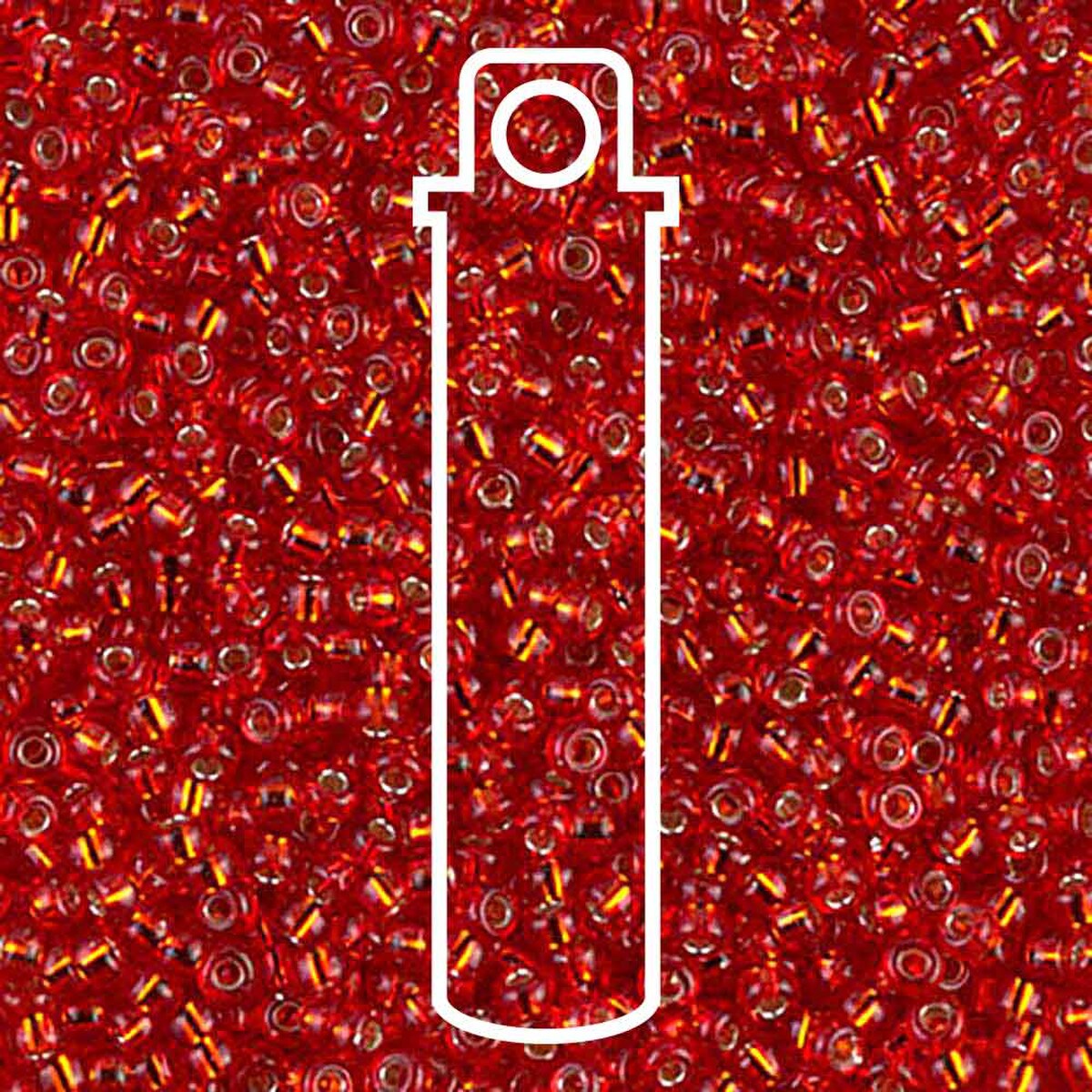 11/0 (#910) Flame Red Silverlined - 24g Tube