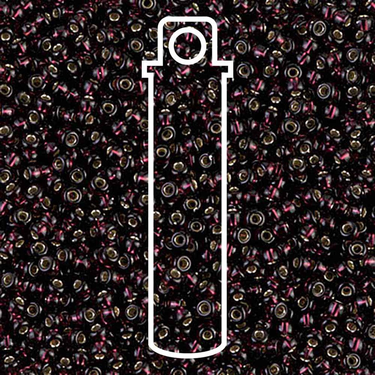 11/0 (#92428) Extra Dark Smoke Topaz Silverlined - 24g Tube