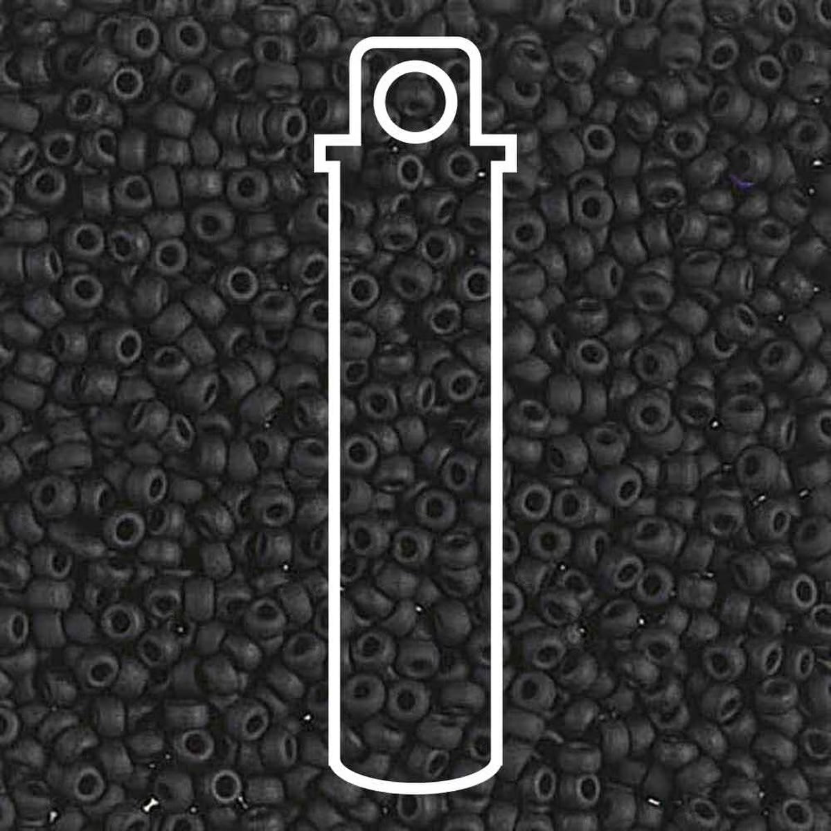 Black beads with a white outline of a container on a black background