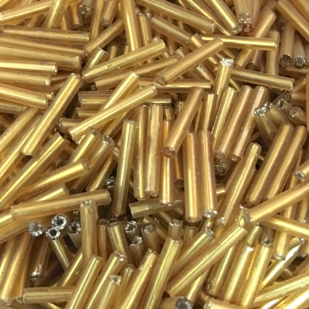 Gold - 12mm Silverlined (50g) - Bugle Seed Beads