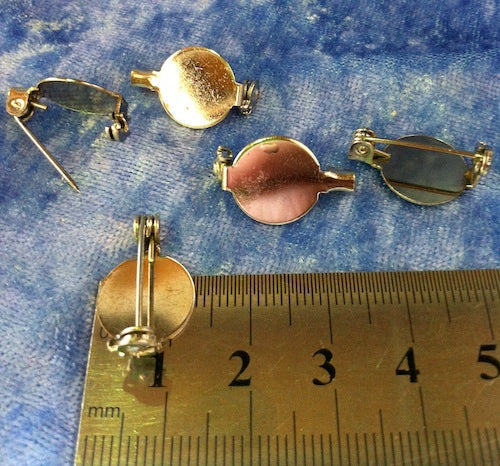 13mm Brooch Settings (25) - Nickel