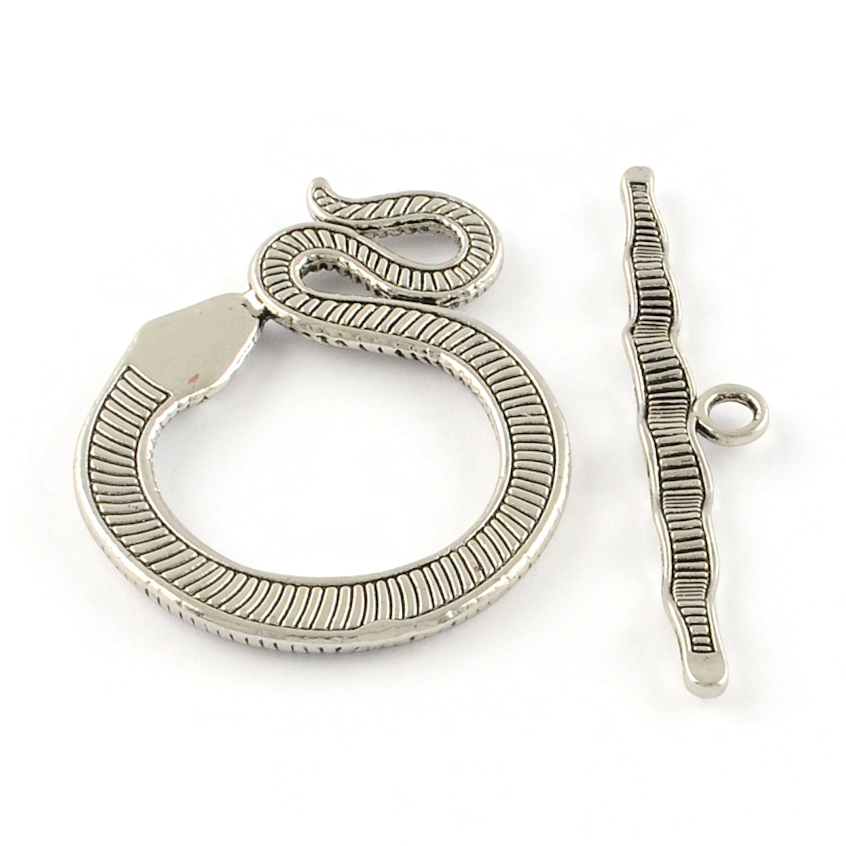 Giant Snake ToggleClasp (1) - Antique Silver