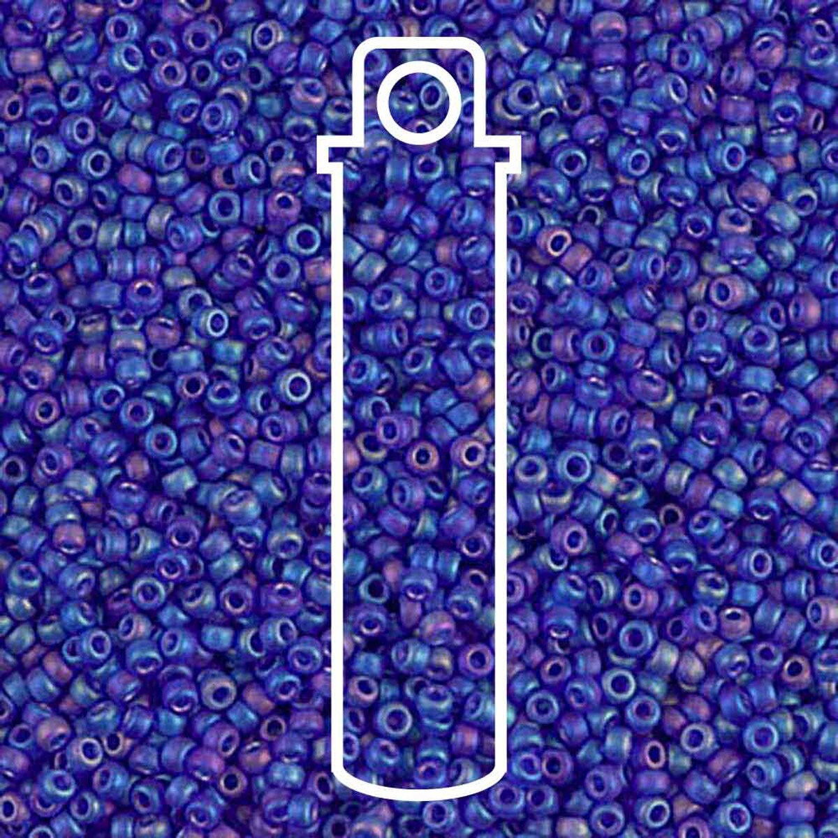 15/0 (#9151fr) Cobalt Blue Frost Rainbow - 10g Tube