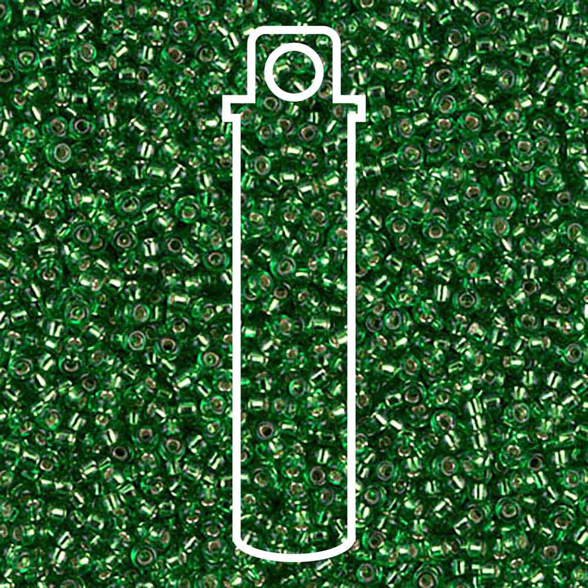 15/0 (#916) Green Silverlined - 8.2g Tube