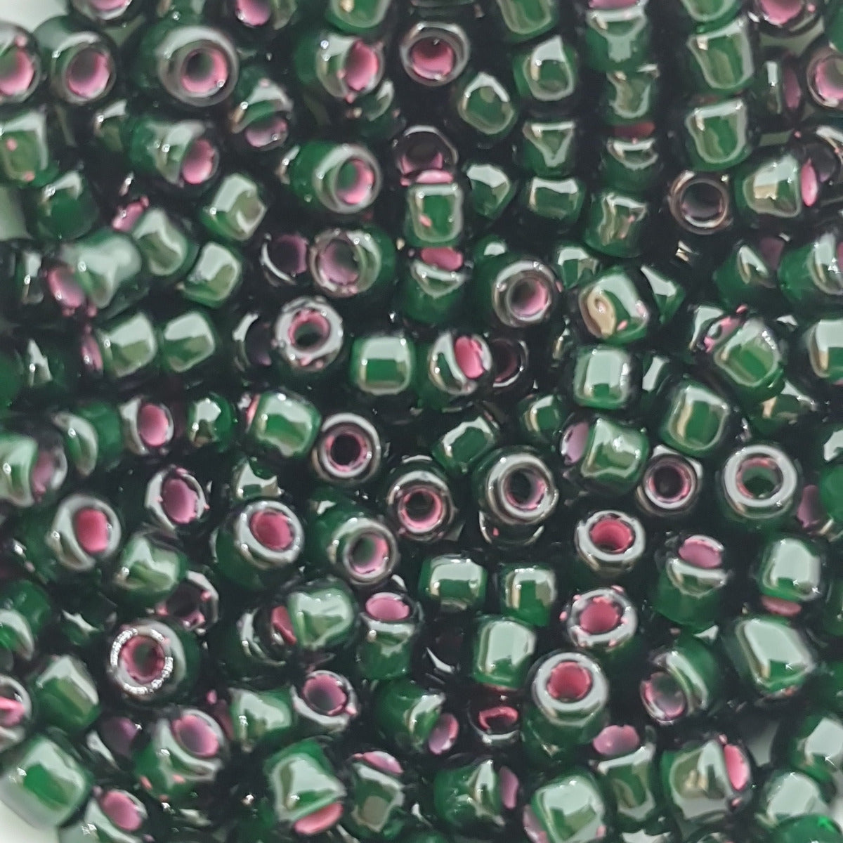 6/0 (#23/210) Fuchsia Lined Dark Green - 20g Tube