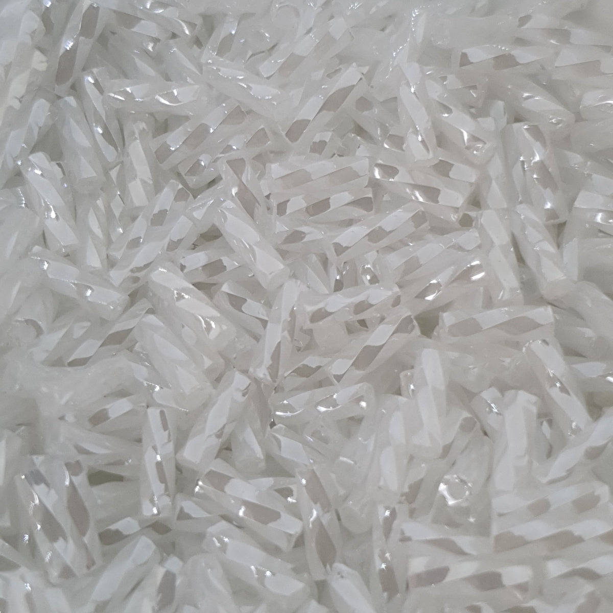 6mm (#334) White - Spiral Bugle - 15g Tube - Bead Shack