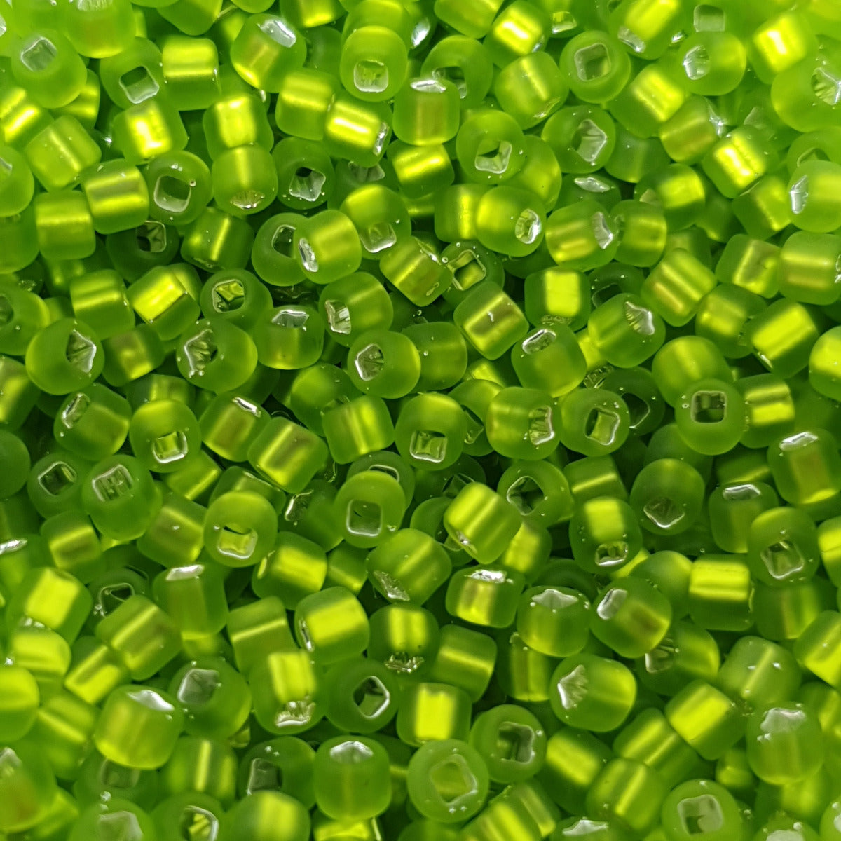 8/0 (#78m) Lime Green Matte Silverlined - 21g Tube