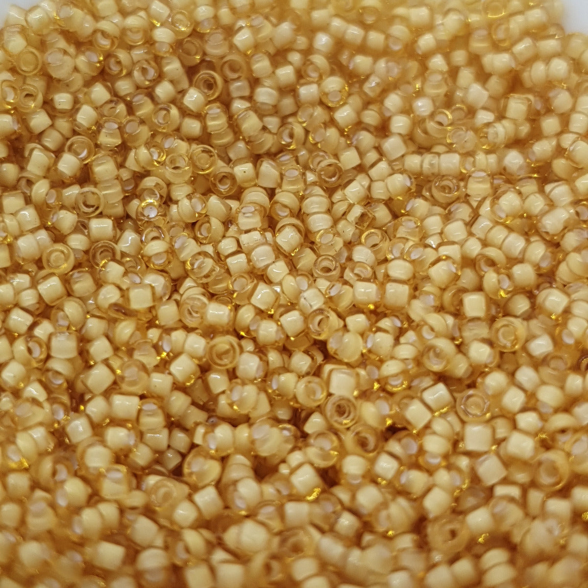 15/0 (#2/218) White Lined Amber - 10g Tube