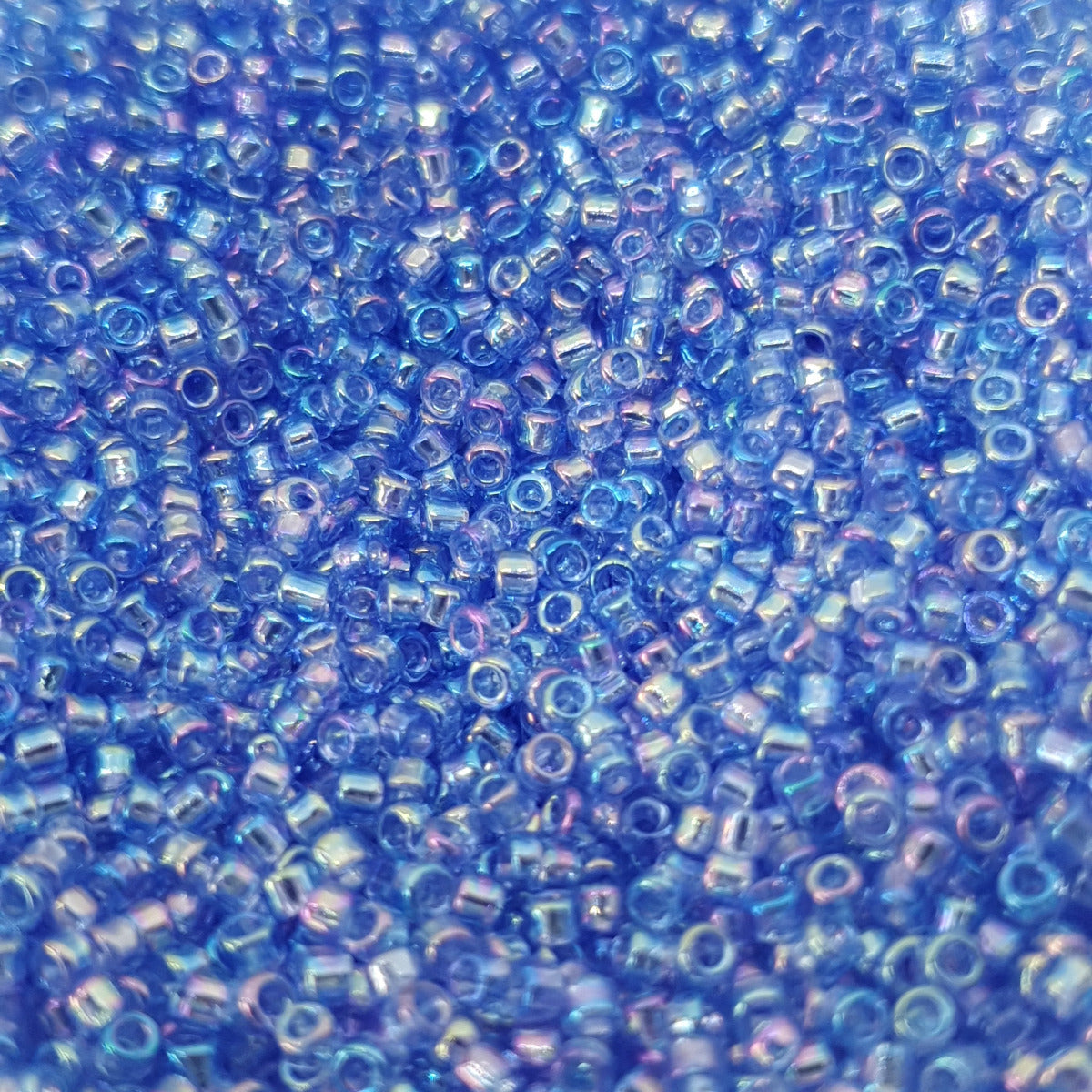 15/0 (#543r) Mid-Blue Transparent Rainbow - 10g Tube