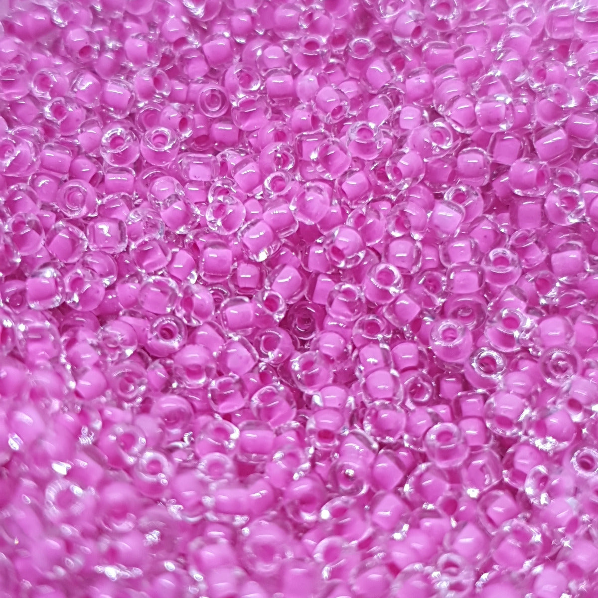 12/0 (#207) Fuchsia Pink Inside Colour Transparent - 24g tube