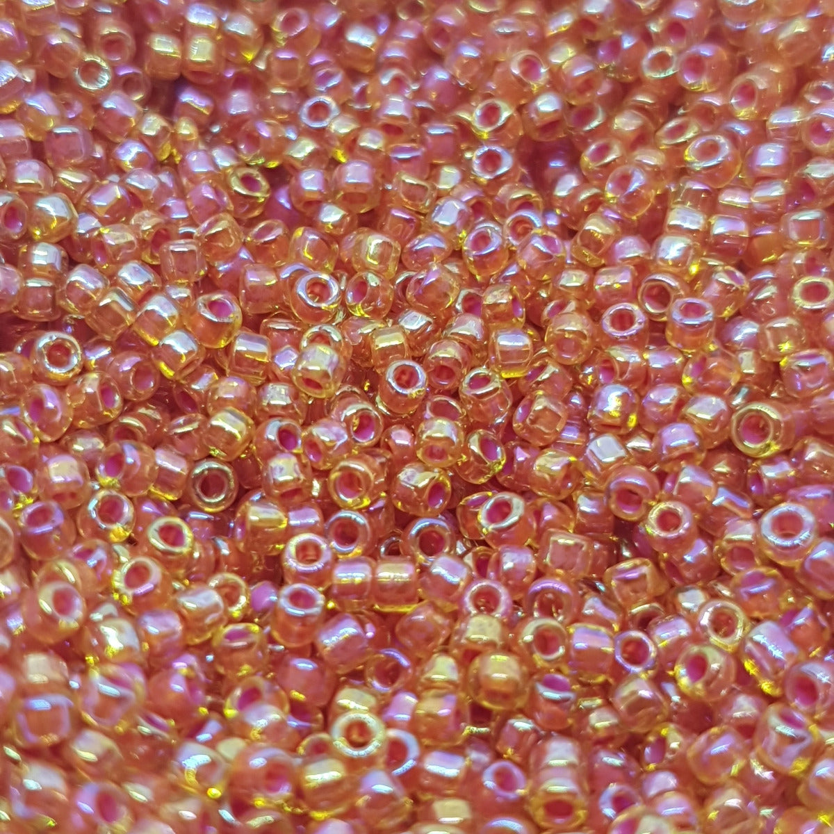 12/0 (#534/2) Yellow Lined Amber Rainbow - 23g Tube