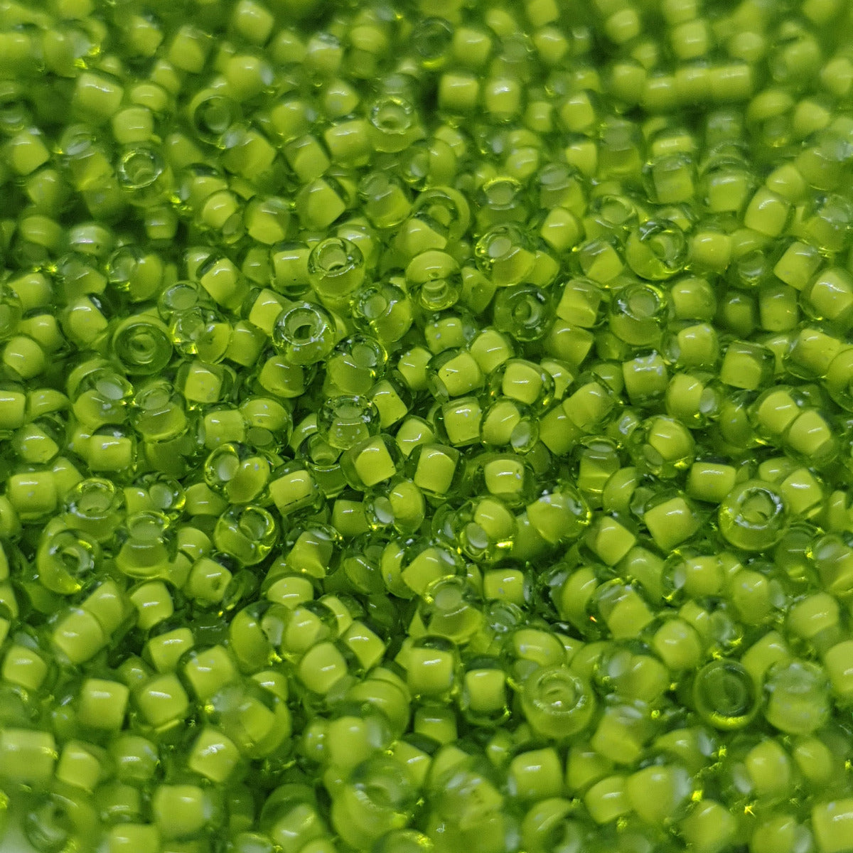 12/0 (#18/218) Light Pink Lined Lime - 24g Tube