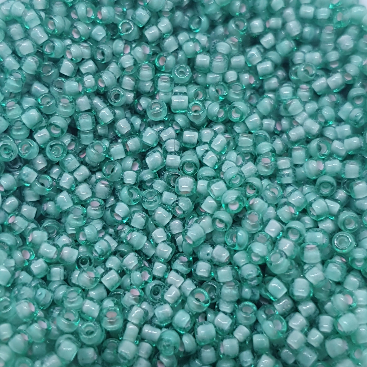 12/0 (#20/212) Light Pink Lined Light Green - 24g Tube