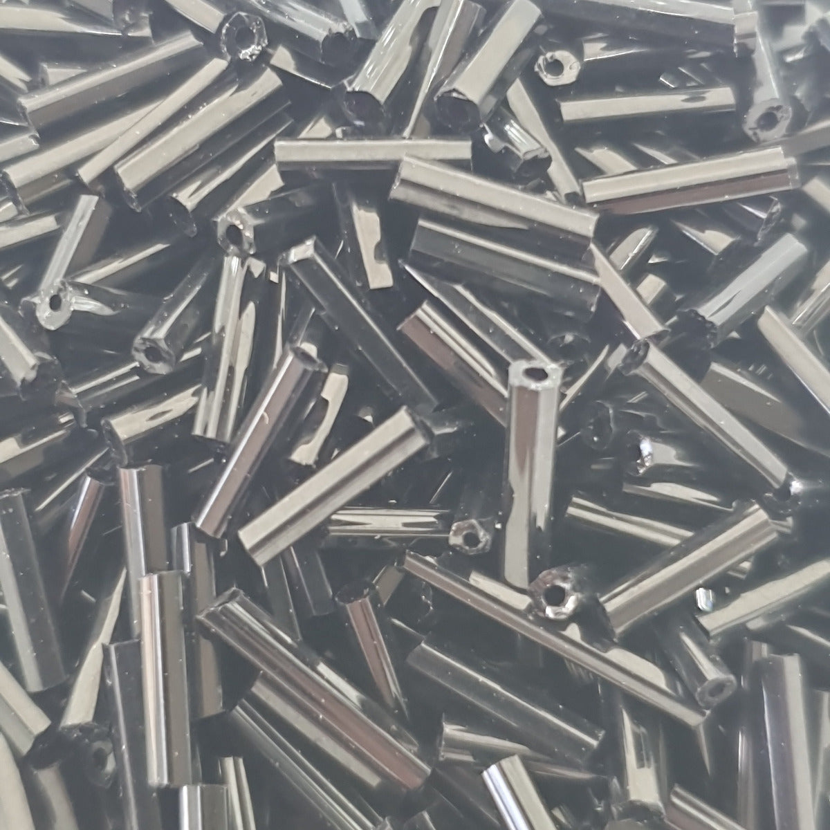 Black - 6mm Opaque (50g) - Bugle Seed Beads