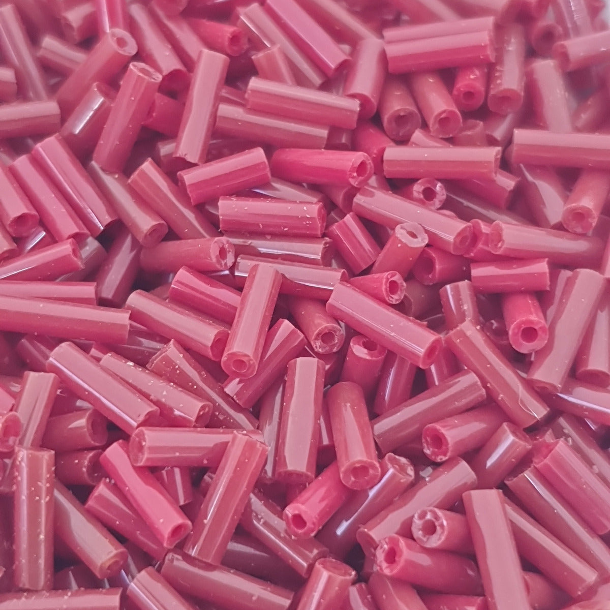 Burgundy - 6mm Opaque (50g) - Bugle Seed Beads