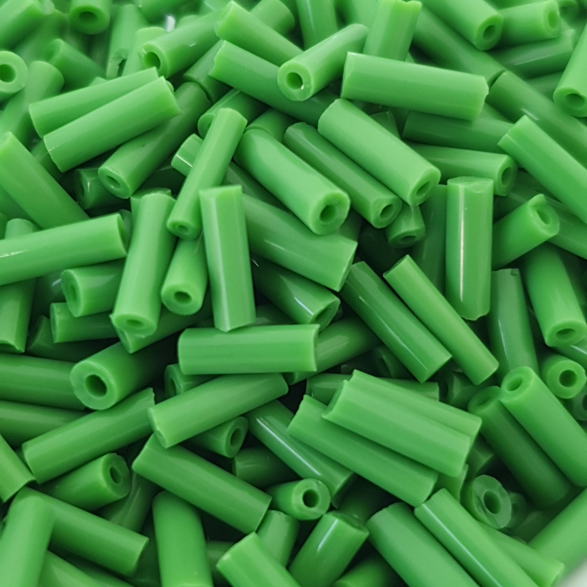 Green - 6mm Opaque (50g) - Bugle Seed Beads