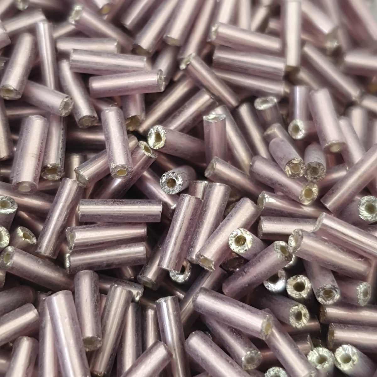 Amethyst - 6mm Silverlined (50g) - Bugle Seed Beads