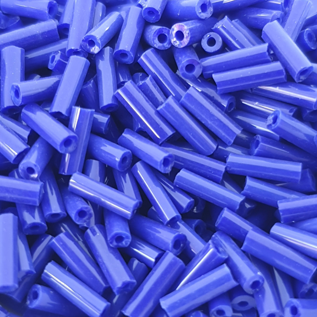 Dark Blue - 6mm Opaque (50g) - Bugle Seed Beads