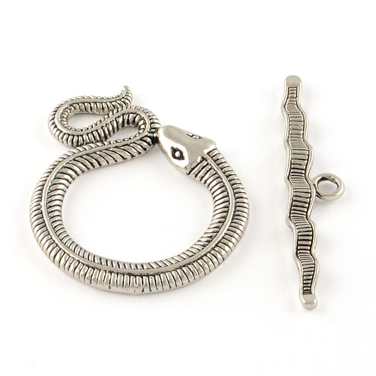 Giant Snake ToggleClasp (1) - Antique Silver