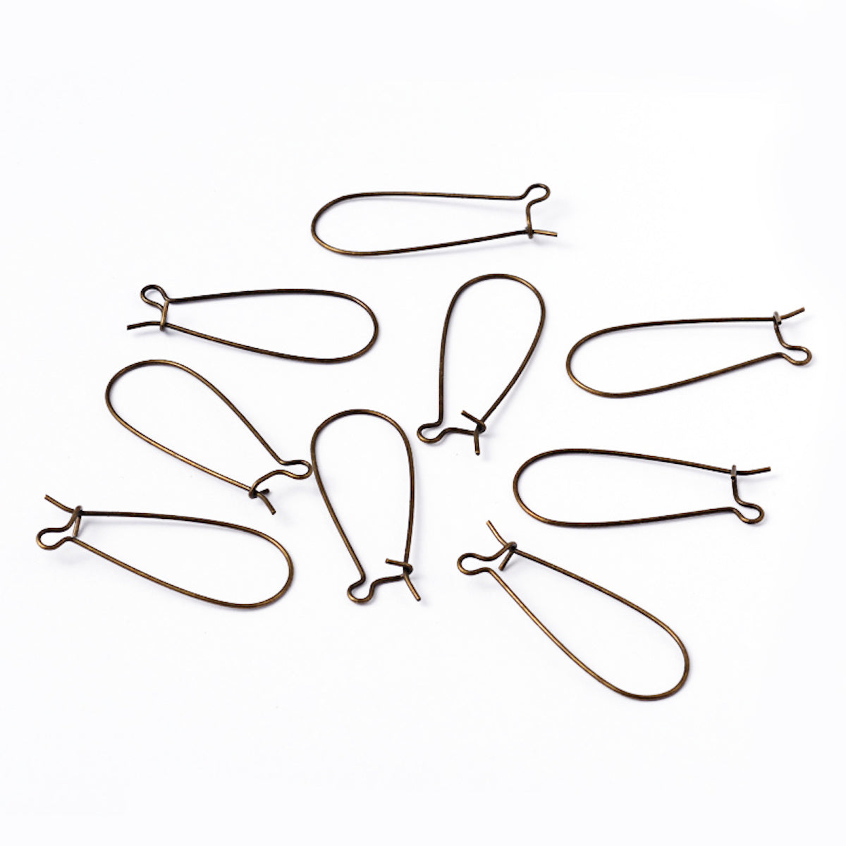 33mm Kidney Ear Wires (10) - Ancient Gold