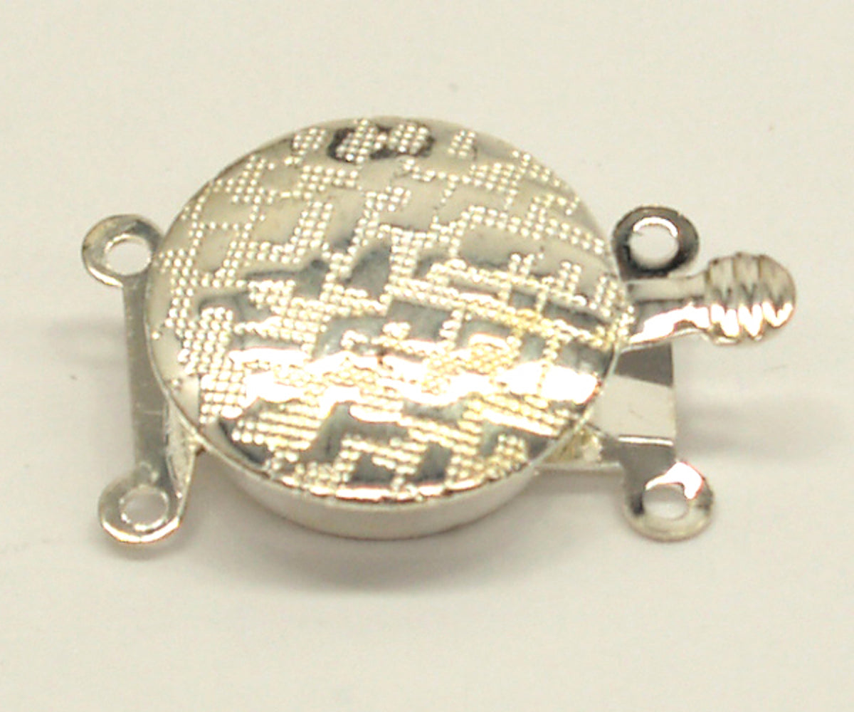 2 Row Turtle Clasp (3) - Silver