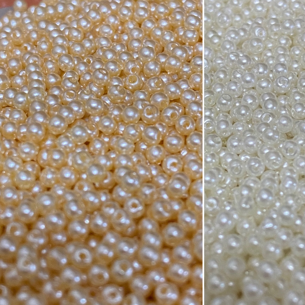2.5mm Round (500) - White - Vintage Acrylic Pearls