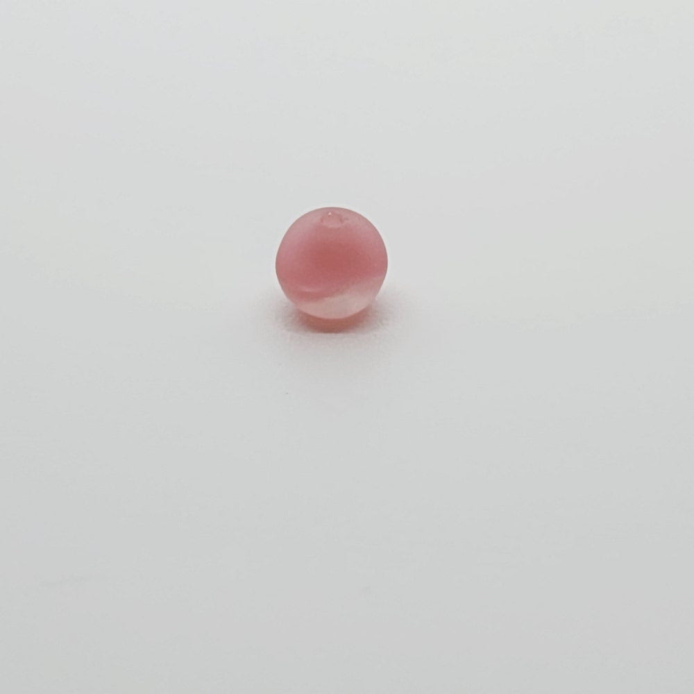 5mm Round Czech Glass Beads (50) - Strawberry Pink Frosted Givre - Bead Shack