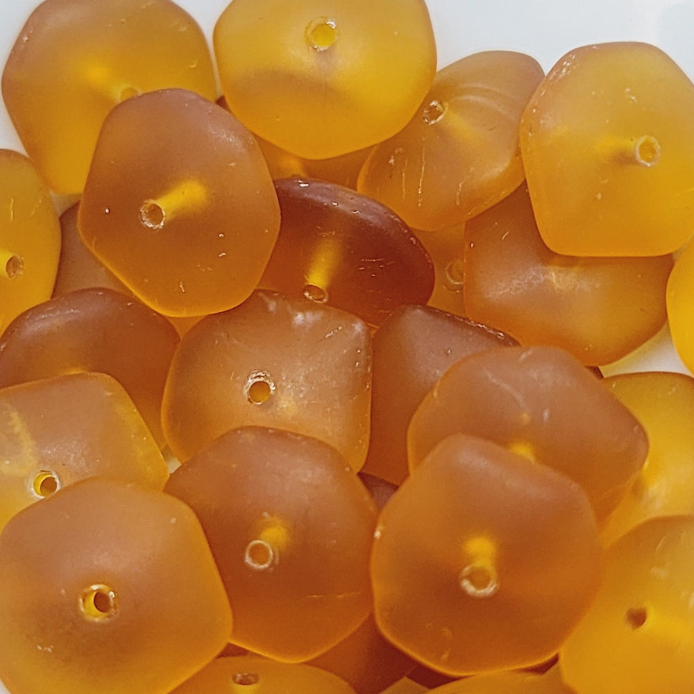 5x12mm Rondelle Czech Glass Beads (25) - Amber Transparent