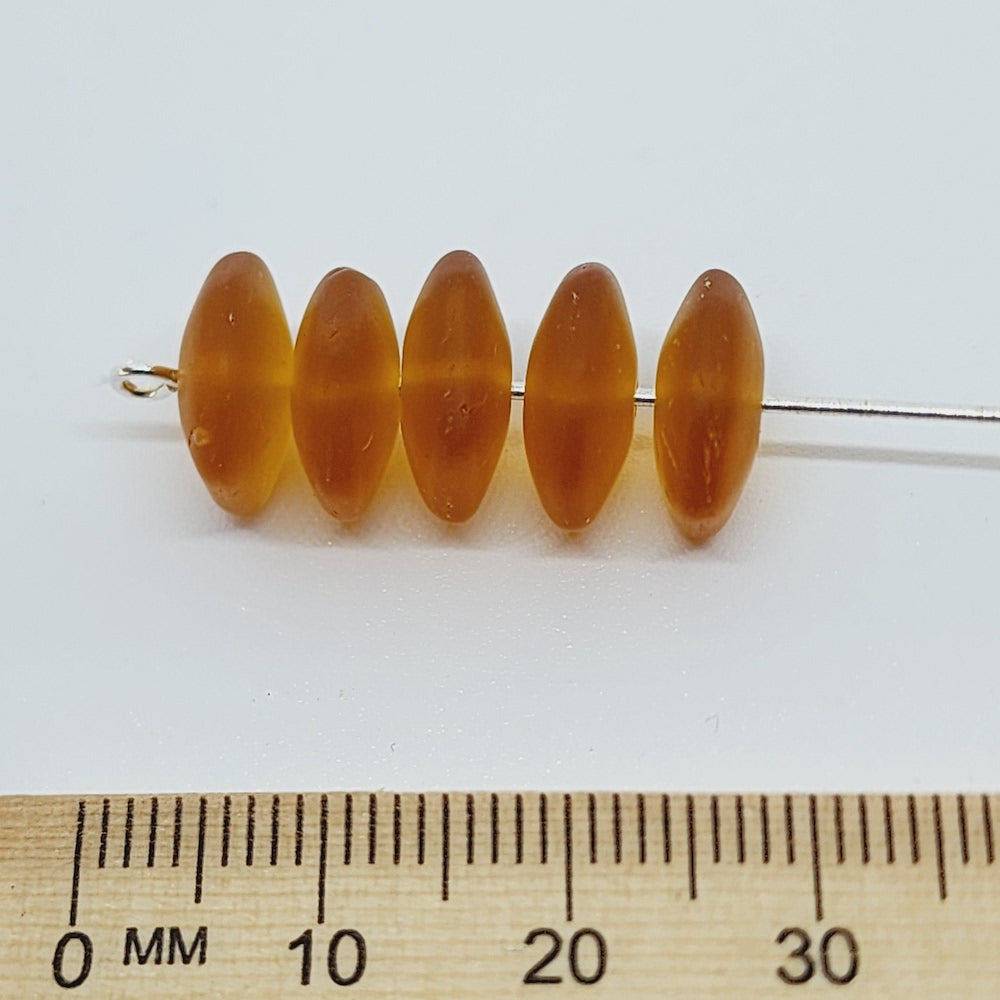 5x12mm Rondelle (25) - Amber Transparent - Vintage Czech Glass Beads