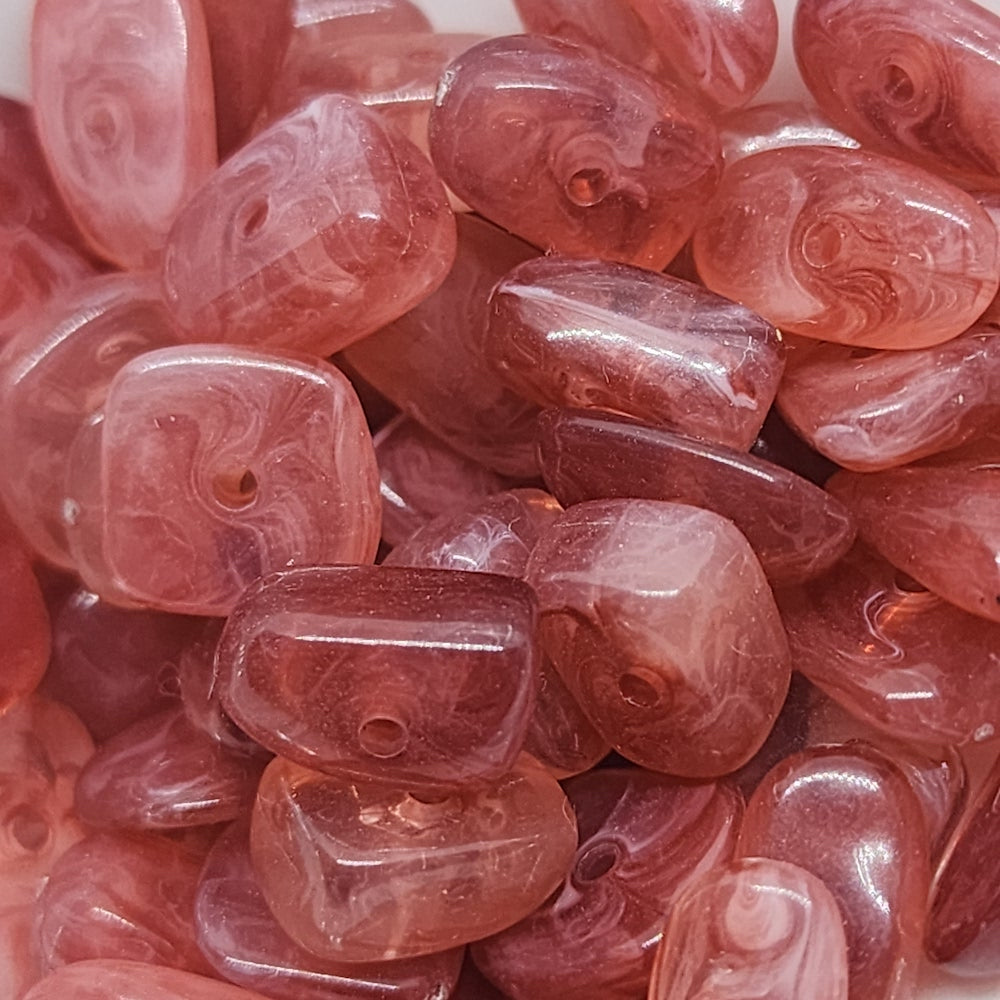 12mm Chip (50) - Ruby - Gemstone Look Vintage Lucite Beads