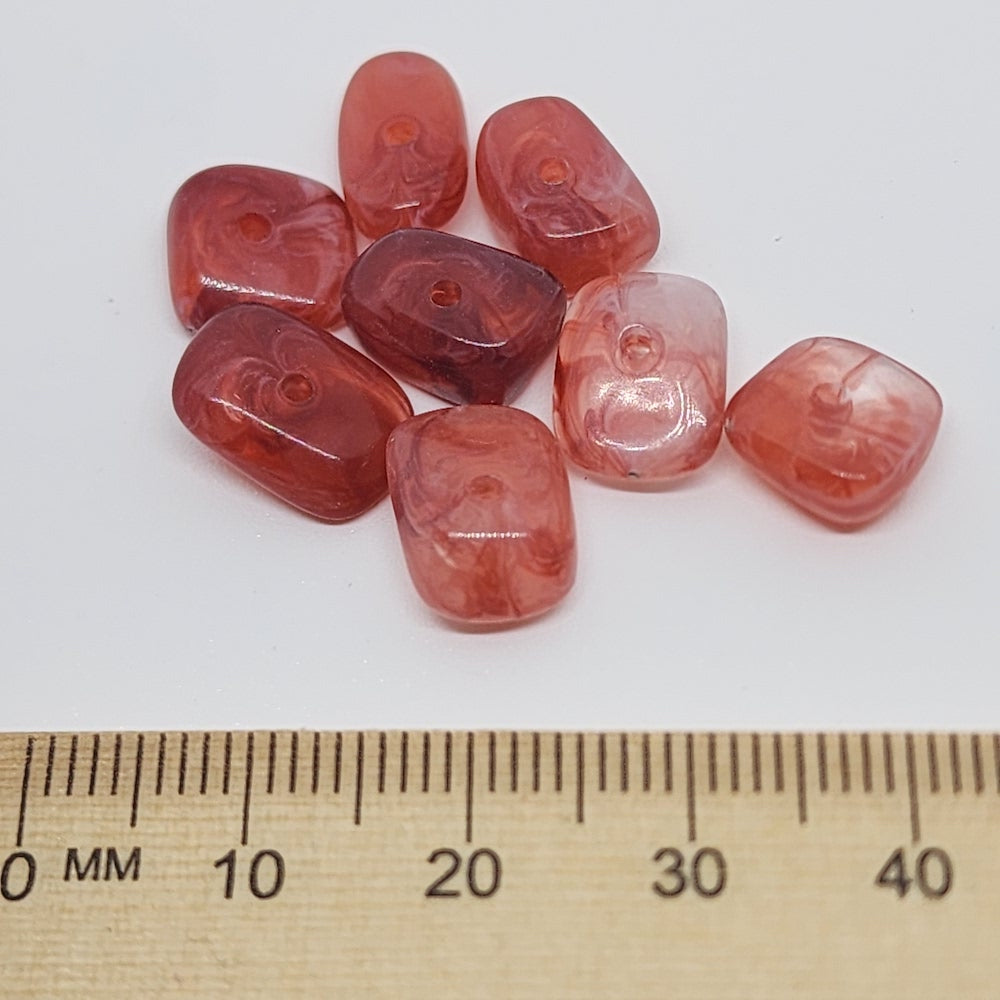 12mm Chip (50) - Ruby - Gemstone Look Vintage Lucite Beads