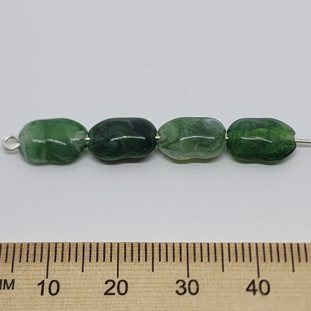 10x7mm Rice Chip (50) - Jade - Gemstone Look Vintage Lucite Beads