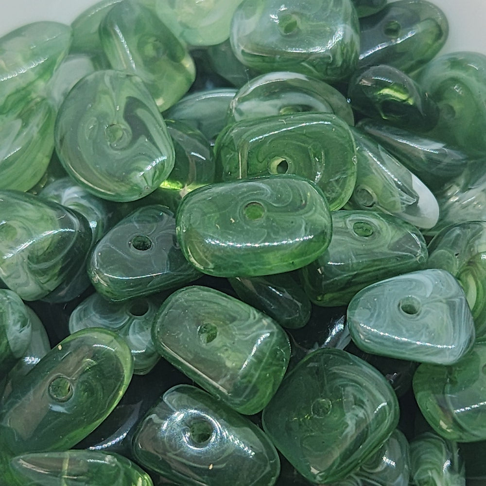 12mm Chip (50) - Jade - Gemstone Look Vintage Lucite Beads