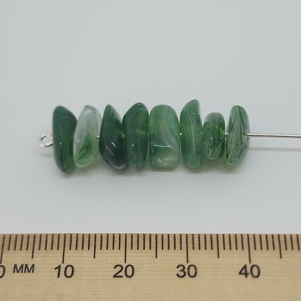 12mm Chip (50) - Jade - Gemstone Look Vintage Lucite Beads