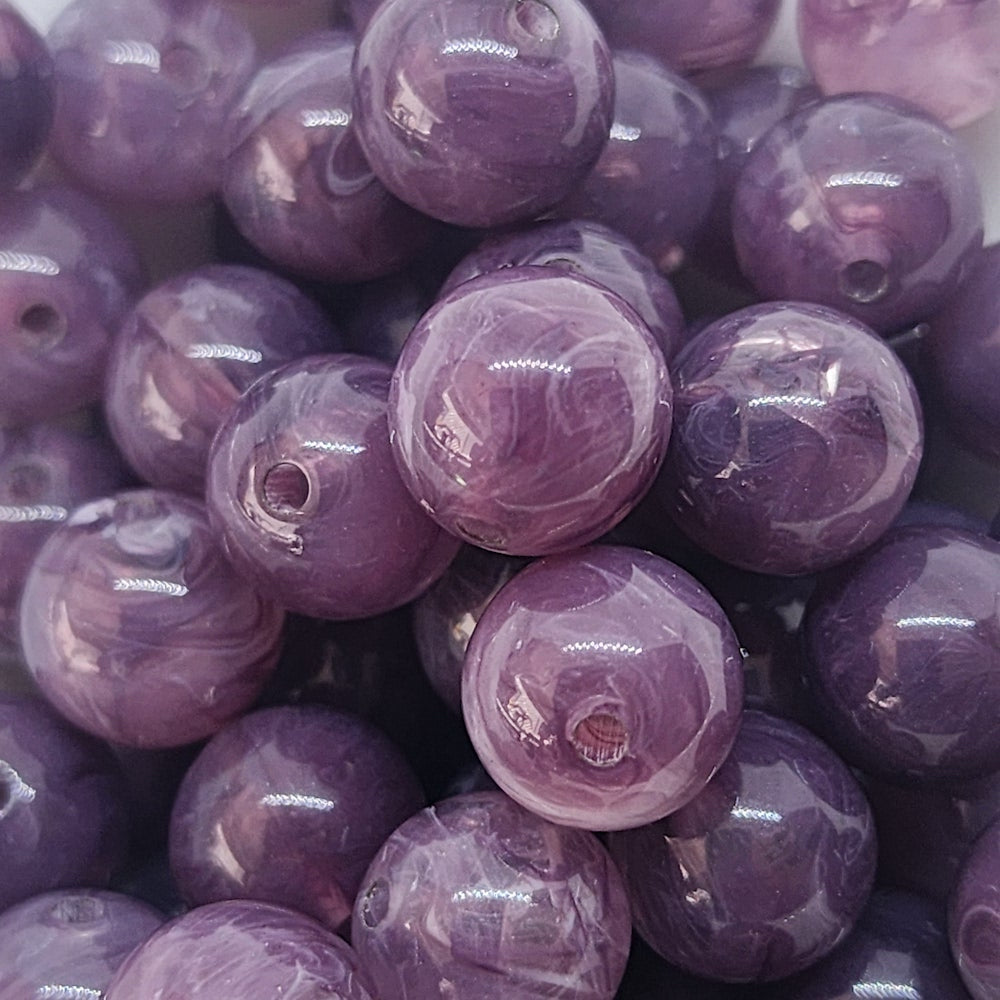 8mm Round Gemstone Look Beads (50) - Amethyst - Bead Shack