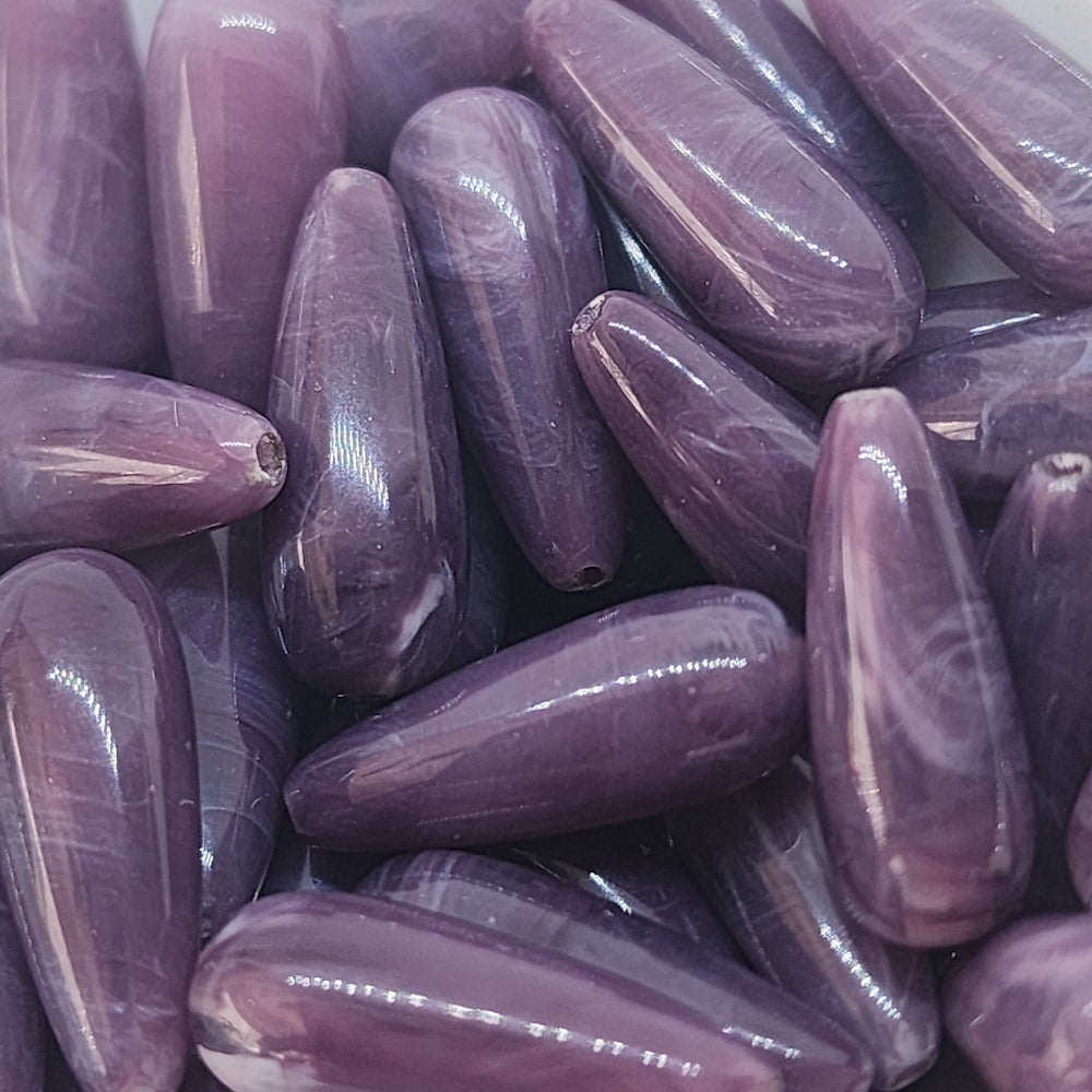 20mm Teardrop Gemstone Look Beads (25) - Amethyst - Bead Shack