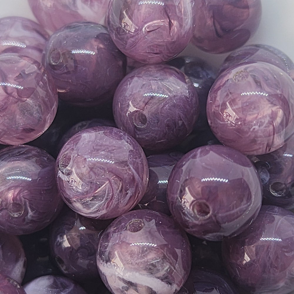 10mm Round Gemstone Look Beads (25) - Amethyst - Bead Shack