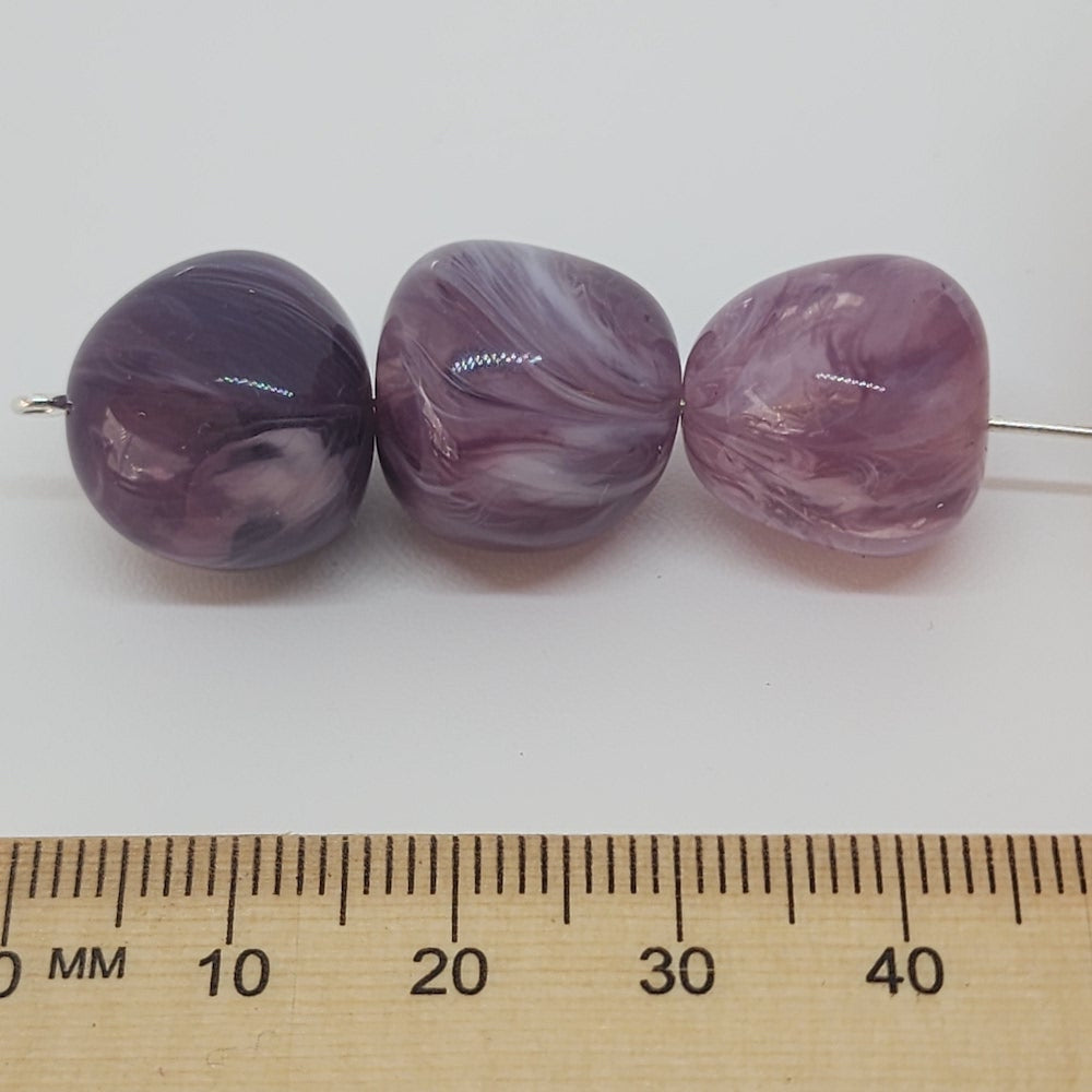 15mm Nut Gemstone Look Beads (10) - Amethyst - Bead Shack