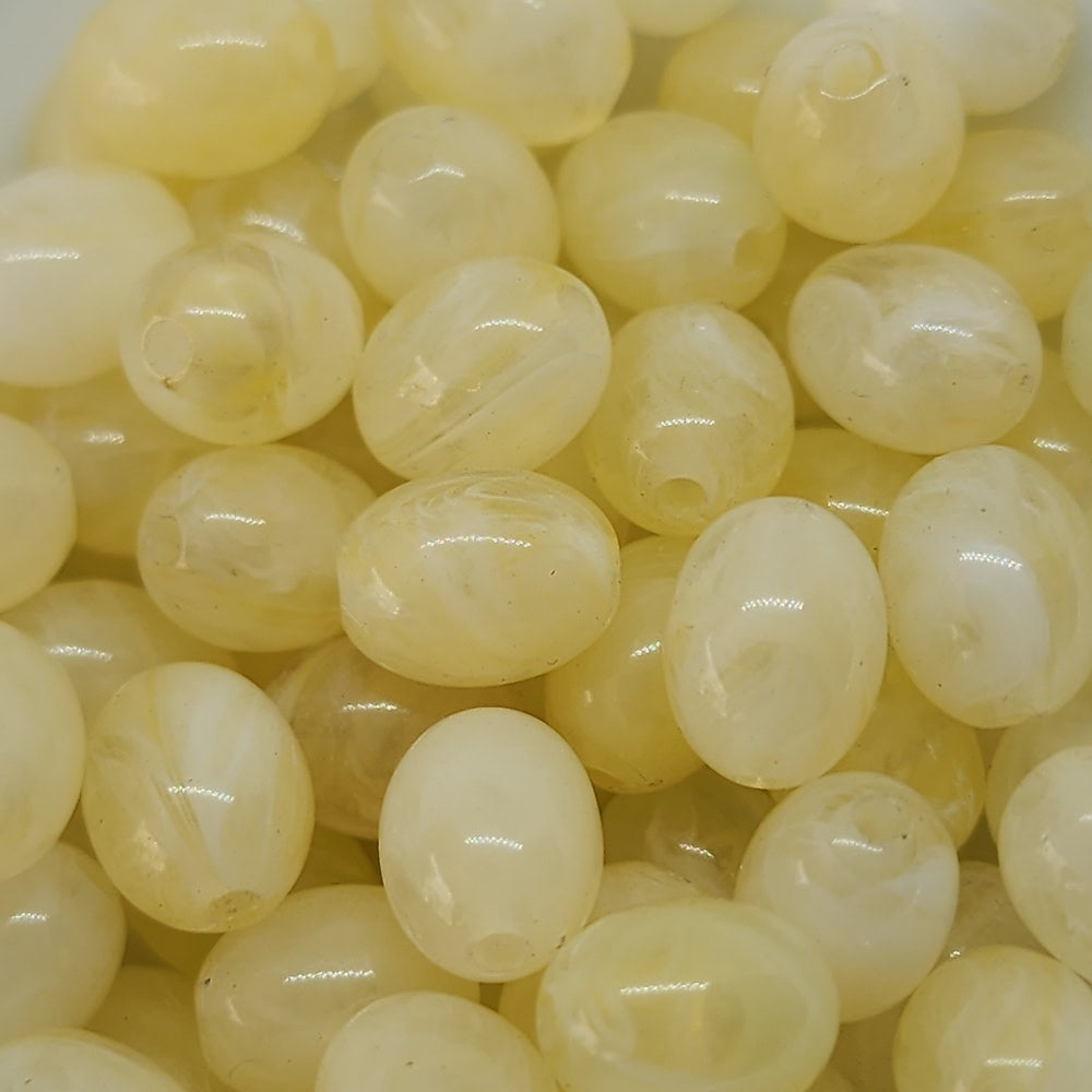 10mm Oval (50) - Citrine - Gemstone Look Vintage Lucite Beads