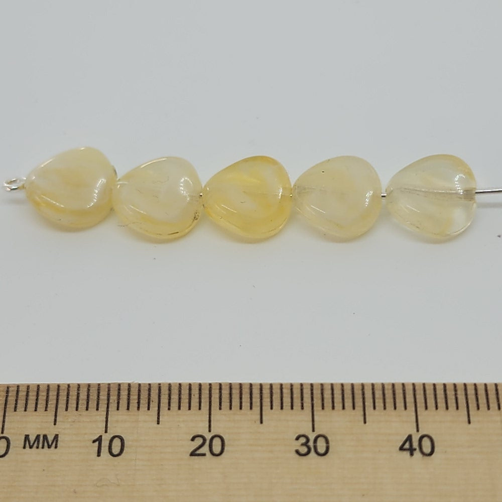 10mm Twisted Coin (50) - Citrine - Gemstone Look Vintage Lucite Beads