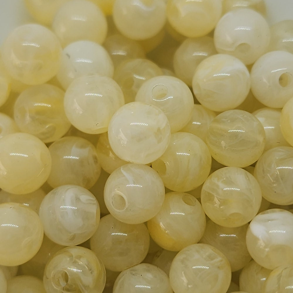 8mm Round (50) - Citrine - Gemstne Look Vintage Lucite Beads