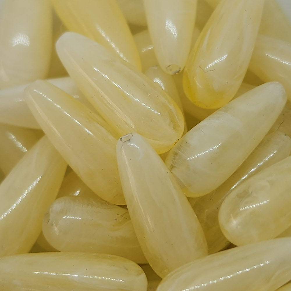 20mm Teardrop (25) - Citrine - Gemstone Look Vintage Lucite Beads
