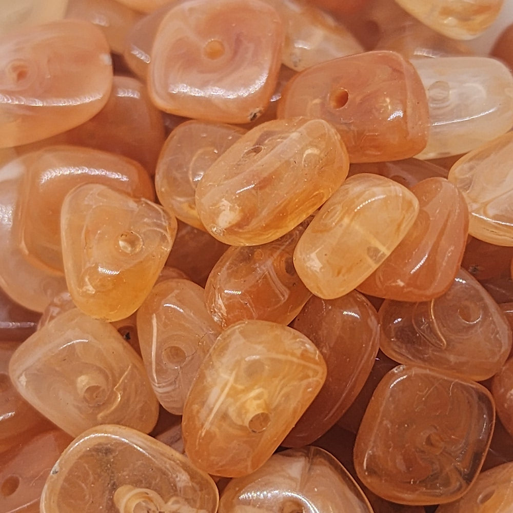 12mm Chip (50) - Carnelian - Gemstone Look Vintage Lucite Beads