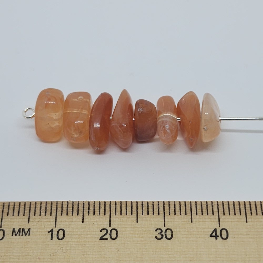 12mm Chip (50) - Carnelian - Gemstone Look Vintage Lucite Beads