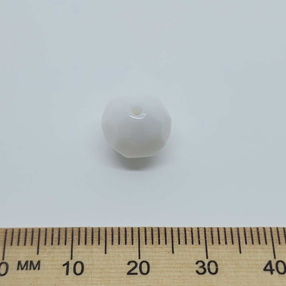 11mm Facet Round Vintage Lucite Beads (50) - White