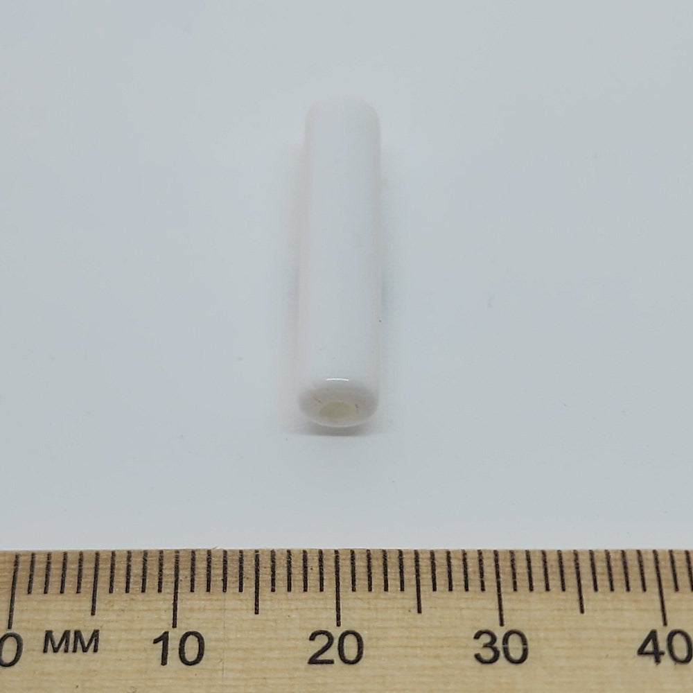 26x5mm Tube Vintage Lucite Beads (10) - White
