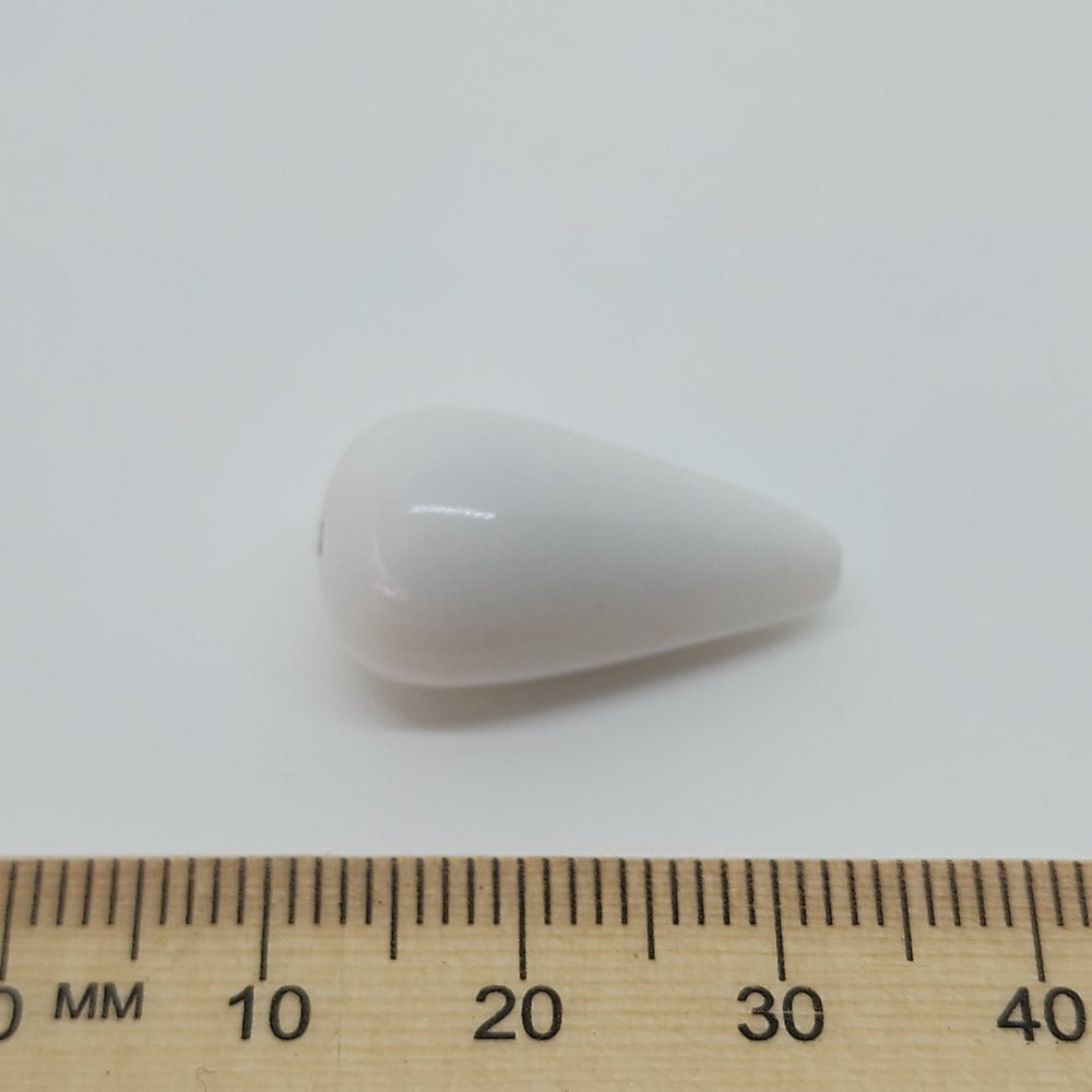 22x12mm Tear Drop Vintage Lucite Beads (10) - White
