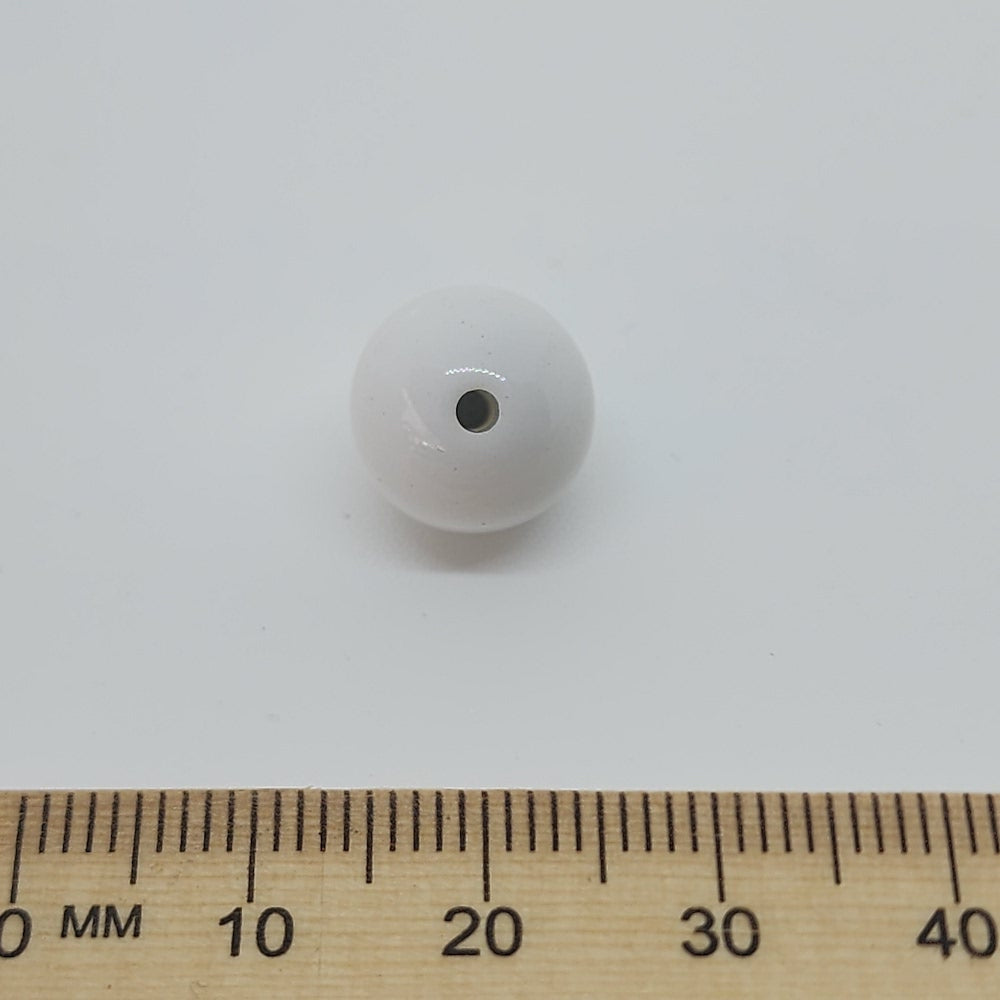 12mm Round Vintage Lucite Beads (10) - White